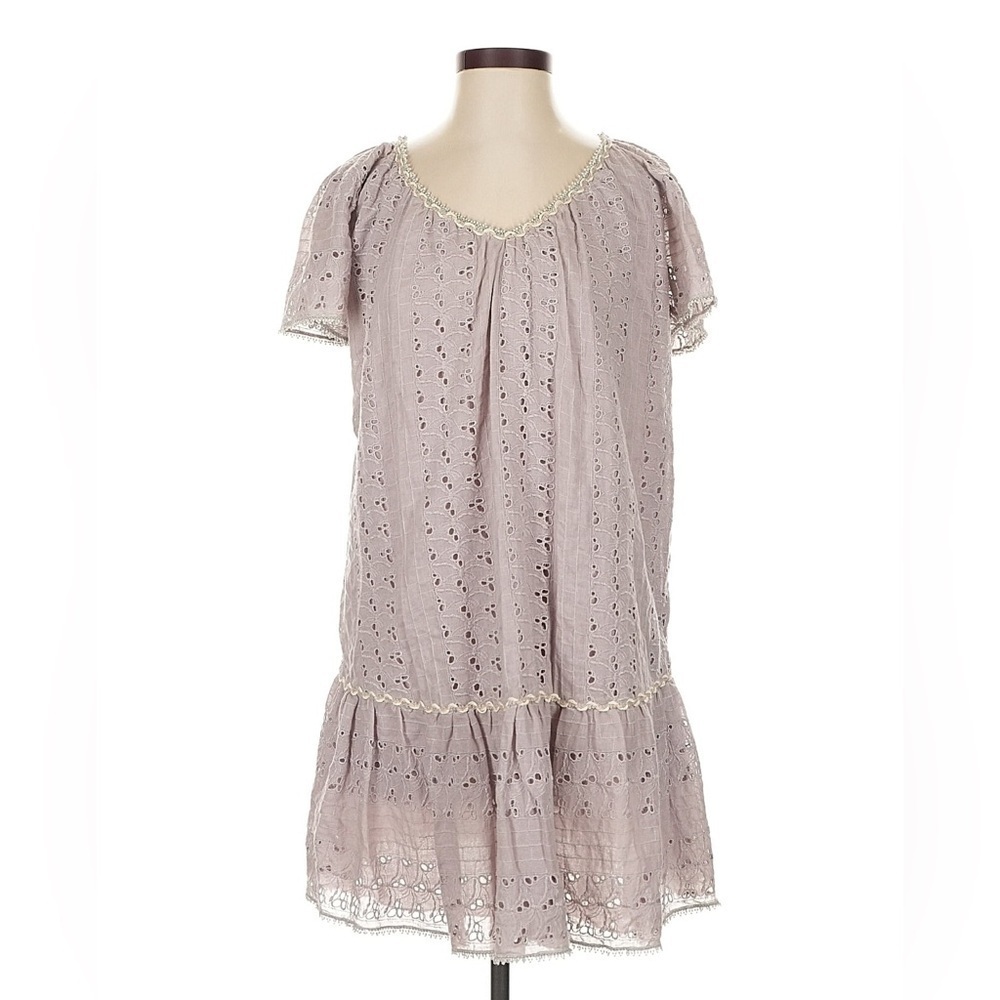 Johnny Was Jade Lilac Eyelet Ruffle Dress Size Small S
